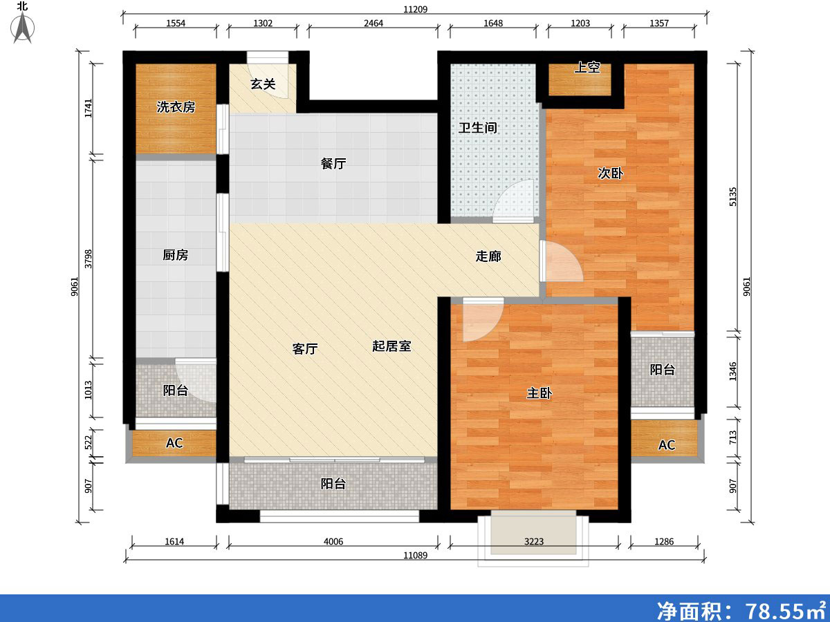 印象草原2室0廳1衛1廚113㎡戶(hù)型圖