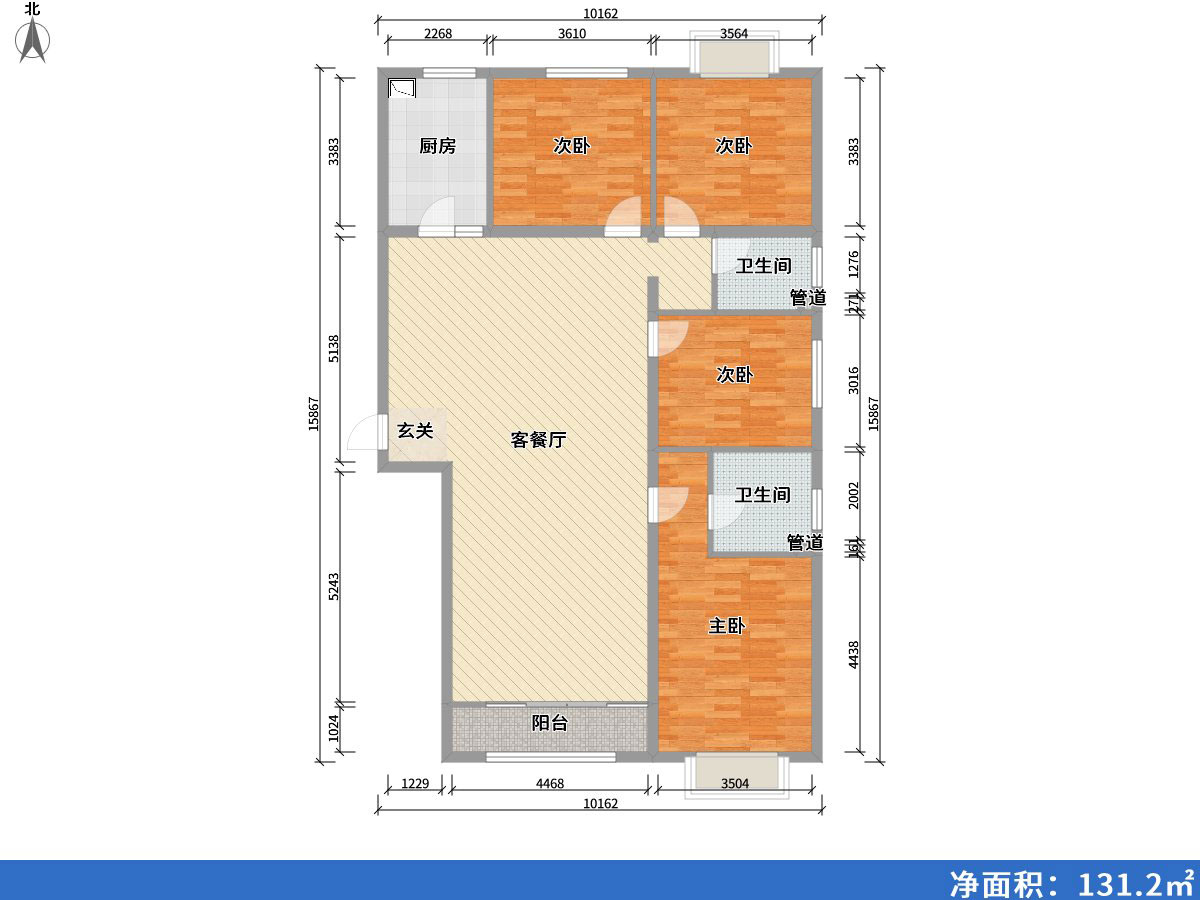 印象草原4室2廳2衛1廚164㎡戶(hù)型圖