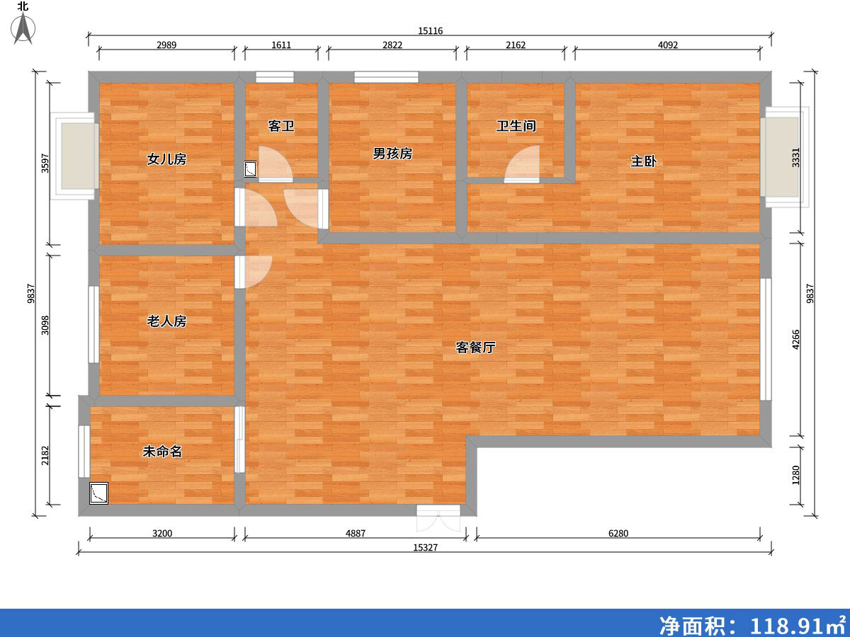 印象草原李2室2廳1衛0廚150㎡戶(hù)型圖