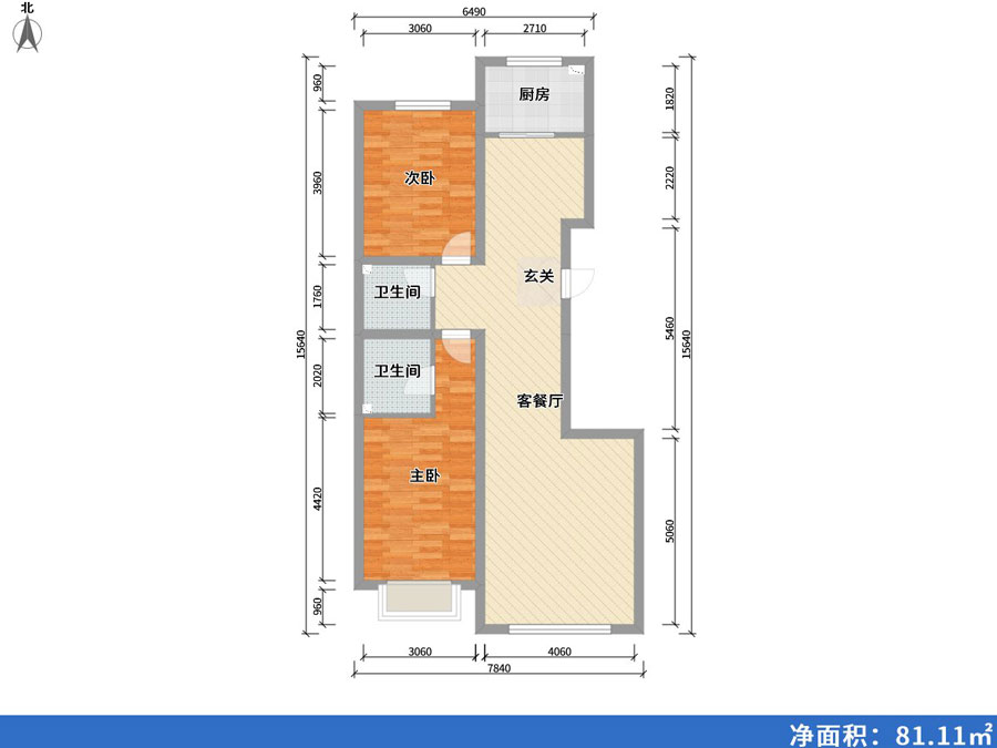 富悅灣2室2廳2衛1廚113